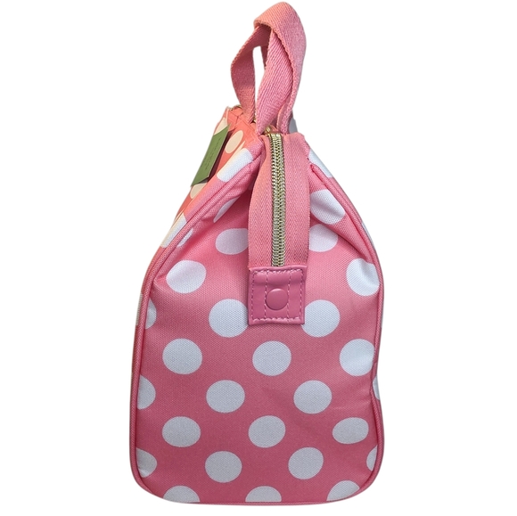 Kate Spade New York Pink & White Large Polkadot Small Tote Insulated Lunch Bag - Picture 4 of 7